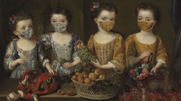 Matthew Decker경의 딸들 (1718년). Jan Van Meyer 라는 독일 화가에 의해 그려졌다. (제공: The Fitzwilliam Museum Cambridge)