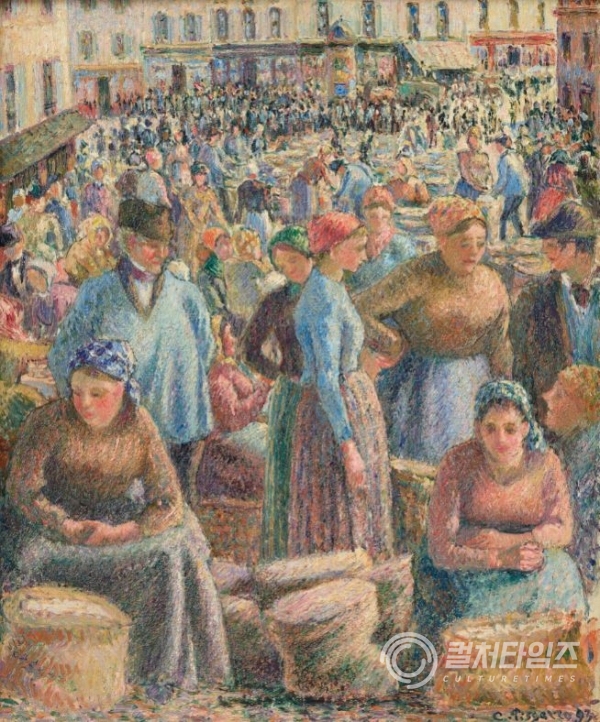 카미유 피사로, 퐁투아즈 곡물 시장, 1893, 캔버스에 유채, 46.5×39cm, 국립현대미술관 이건희컬렉션.JPG